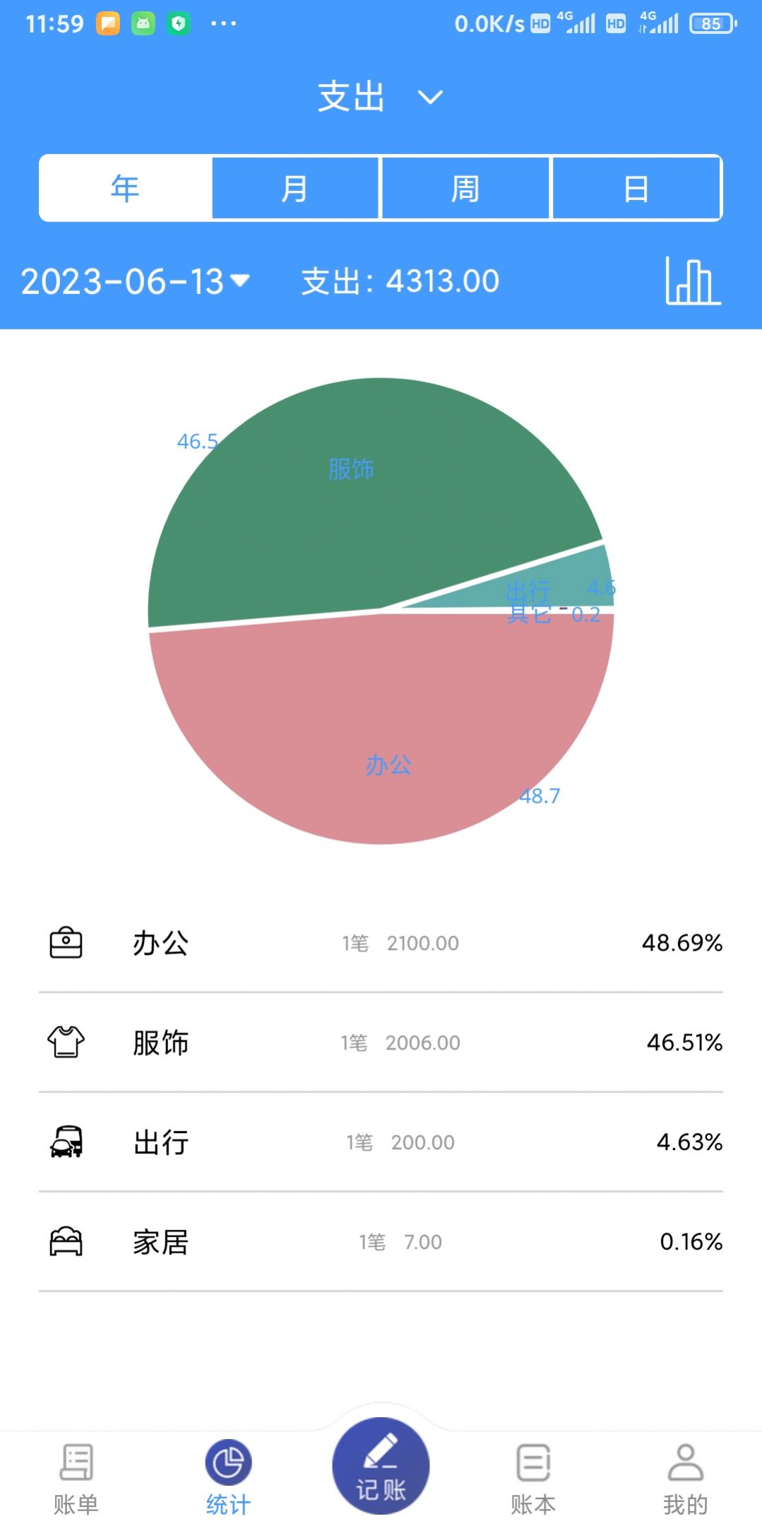 福霖记账截图2