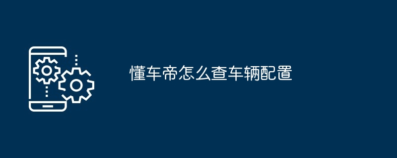 懂车帝怎么查车辆配置
